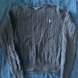 Ralph Lauren Dark Blue Cable Knit Crewneck Sweater